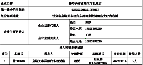 嘉峪關(guān)市小微型客車租賃經(jīng)營(yíng)備案公示解讀
